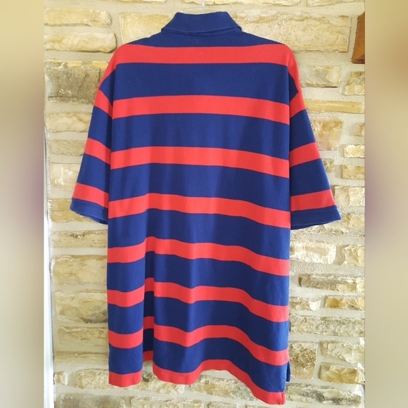 Polo Ralph Lauren Short Sleeve Shirt Red Blue Stripe Mens Size 2XL - Picture 4 of 9